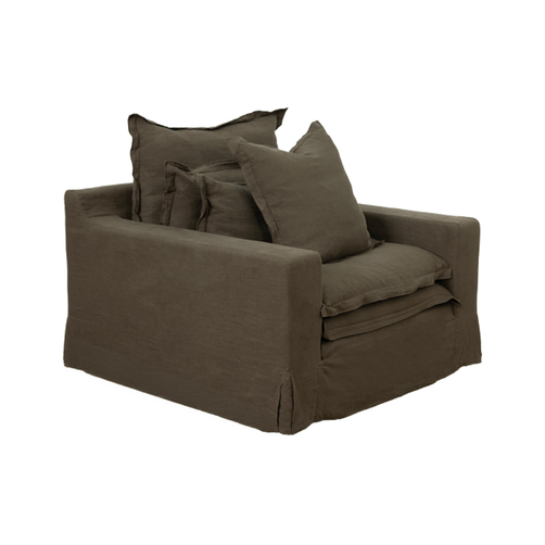 Nuvola 1 Seater Fabric Lounge Chocolate