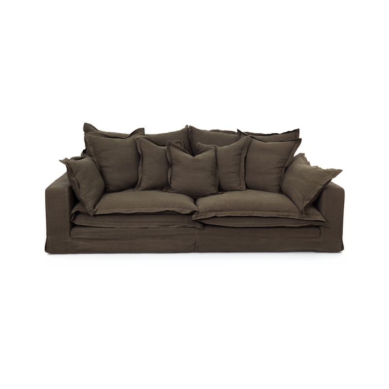 Nuvola 3 Seater Fabric Lounge Chocolate