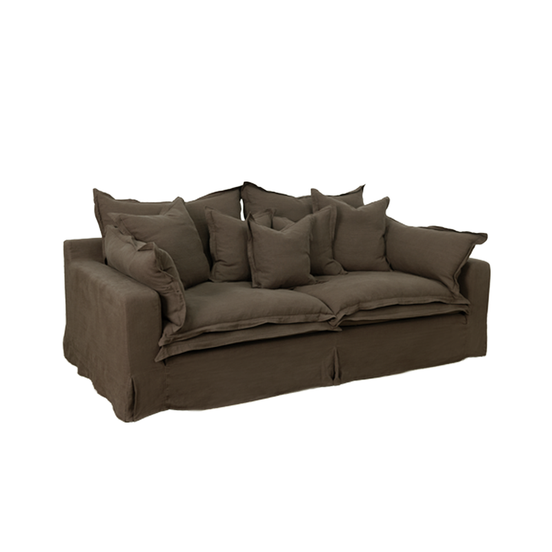 Nuvola 3 Seater Fabric Lounge Chocolate