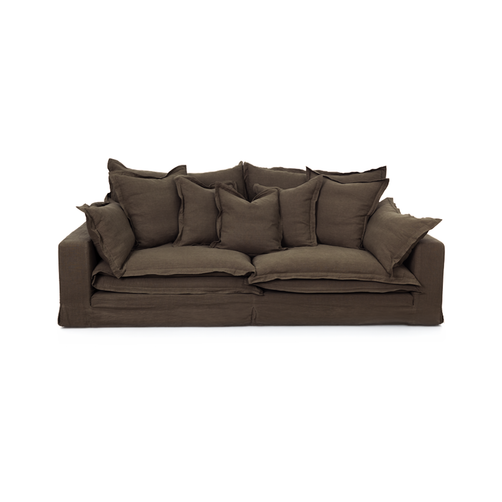 Nuvola 3 Seater Fabric Lounge Chocolate