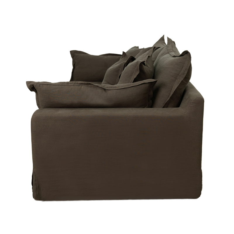 Nuvola 3 Seater Fabric Lounge Chocolate