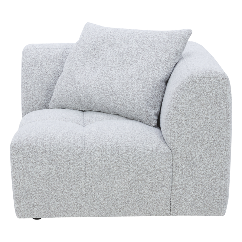 Palmview Corner Modular Lounge Piece Light Grey Textured Fabric