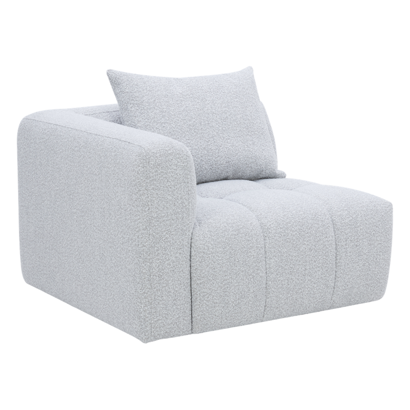 Palmview LH Arm Modular Lounge Piece Light Grey Textured Fabric