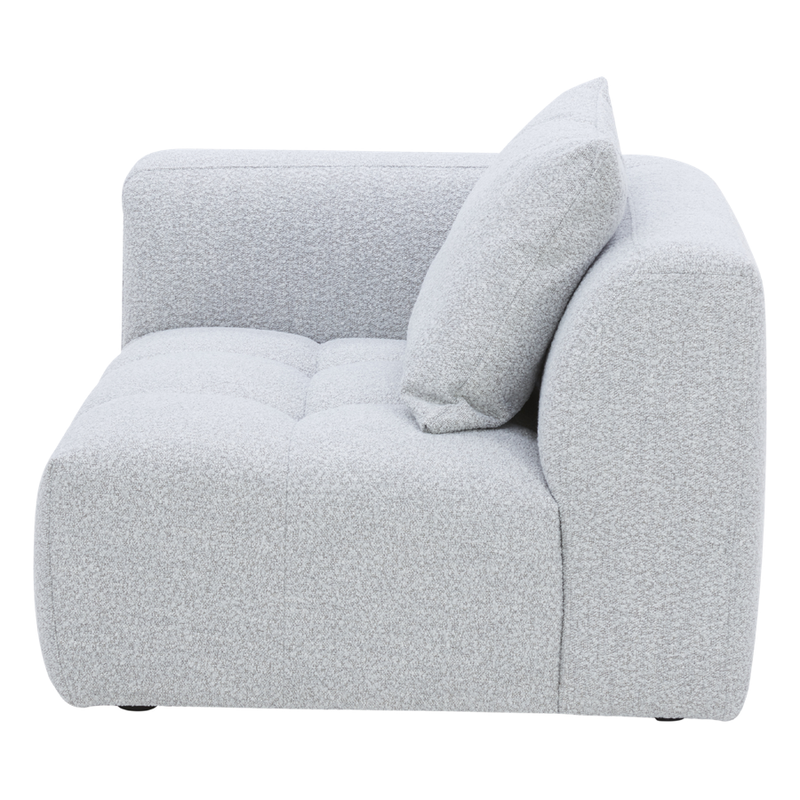 Palmview LH Arm Modular Lounge Piece Light Grey Textured Fabric