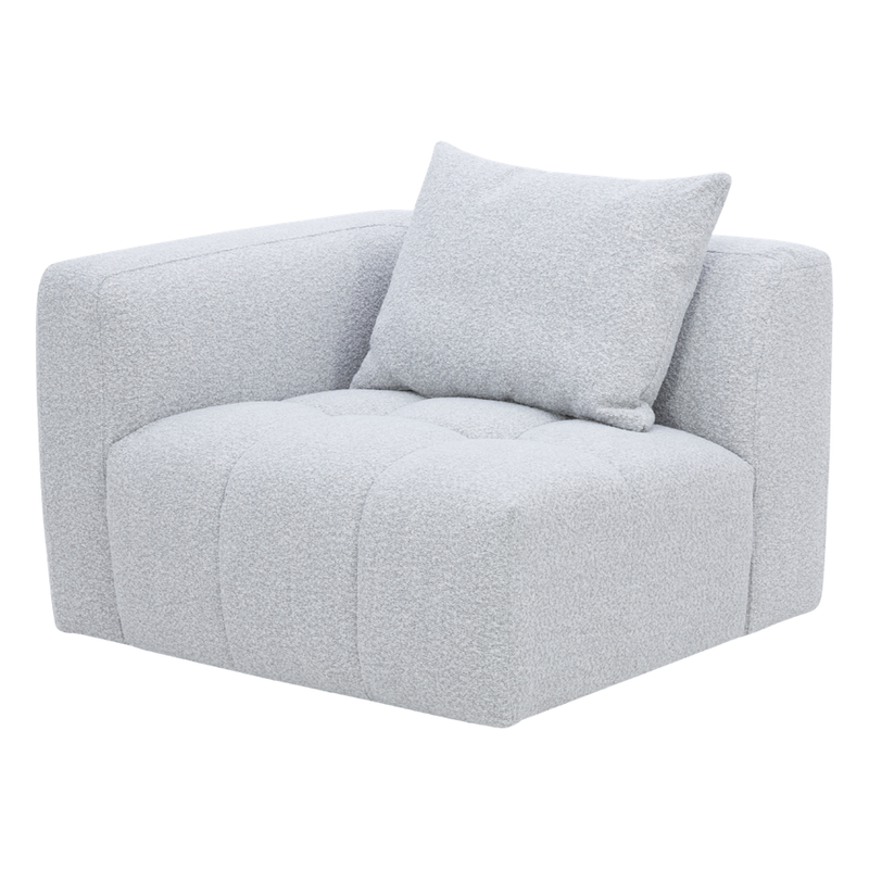 Palmview LH Arm Modular Lounge Piece Light Grey Textured Fabric