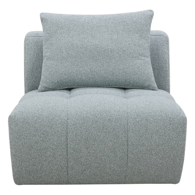 Palmview Armless Modular Lounge Piece Light Blue Textured Fabric