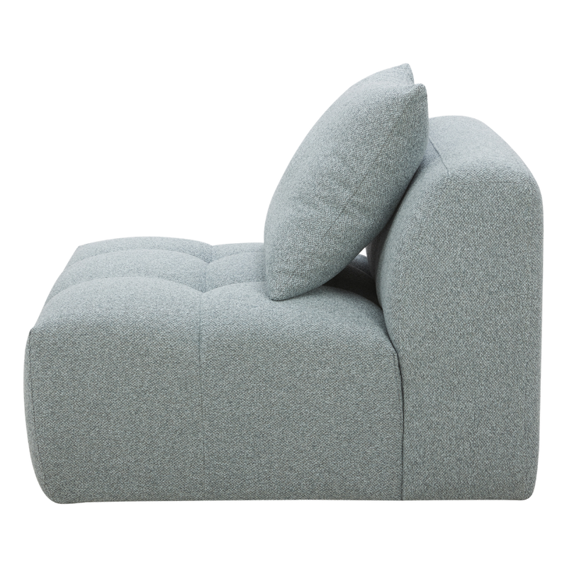 Palmview Armless Modular Lounge Piece Light Blue Textured Fabric