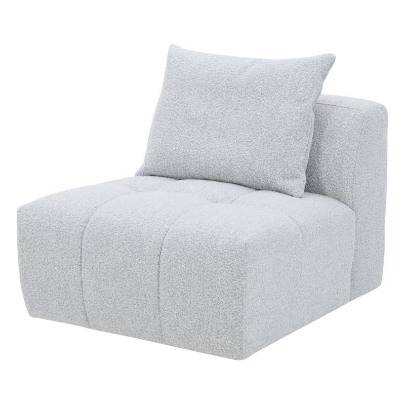 Palmview Armless Modular Lounge Piece Light Grey Textured Fabric