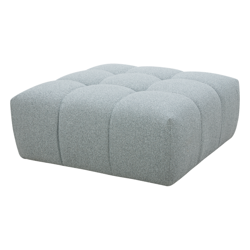 Palmview Fabric Ottoman Light Blue Textured Fabric