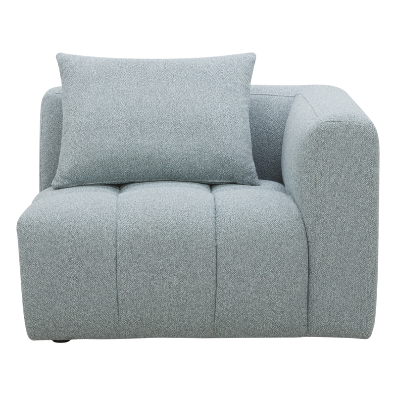 Palmview RH Arm Modular Lounge Piece Light Blue Textured Fabric