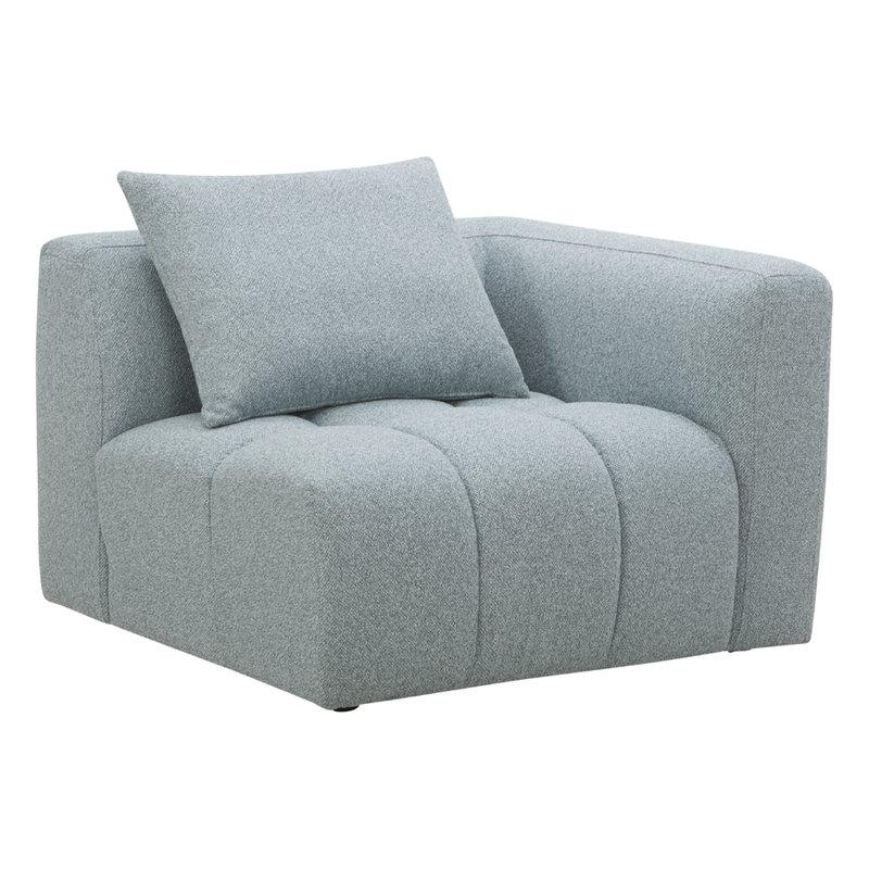 Palmview RH Arm Modular Lounge Piece Light Blue Textured Fabric