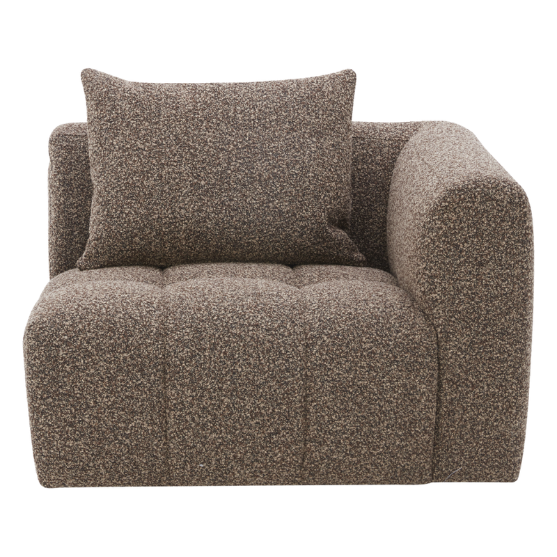 Palmview Right Hand Arm Modular Lounge Piece Brown Textured Fabric