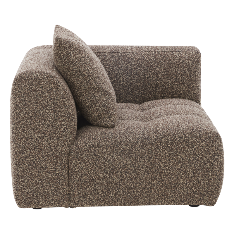 Palmview Right Hand Arm Modular Lounge Piece Brown Textured Fabric