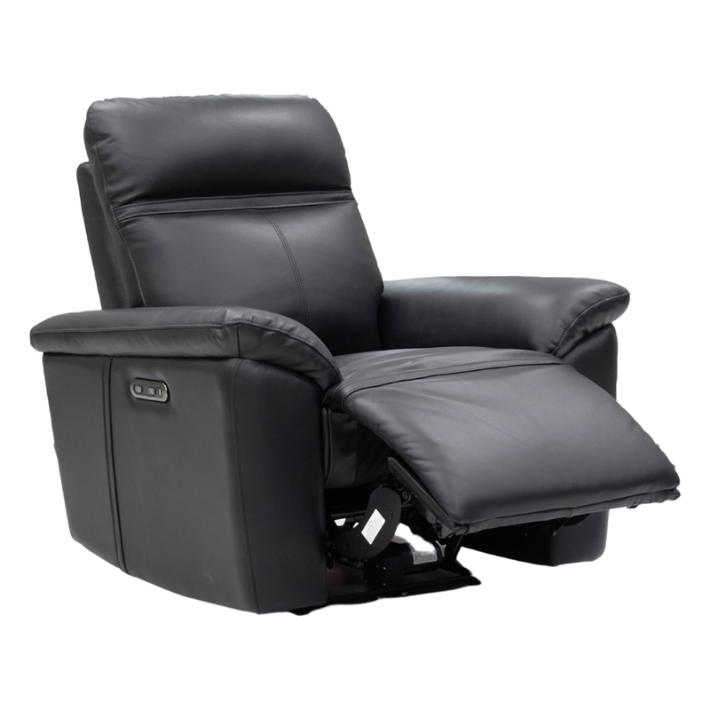 Patrick 1 Seater Electric Recliner Black Leather