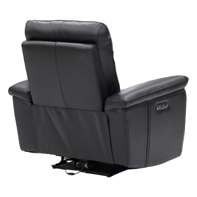 Patrick 1 Seater Electric Recliner Black Leather