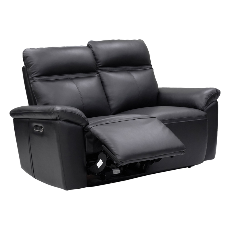 Patrick 2 Seater Electric Recliner Black Leather