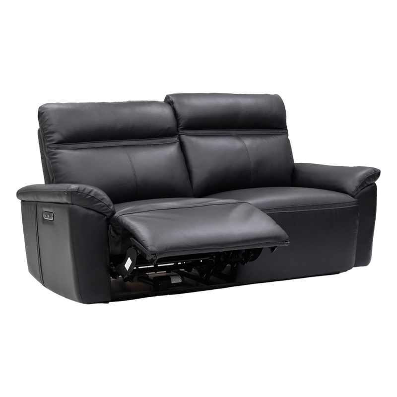 Patrick 3 Seater Electric Recliner Black Leather