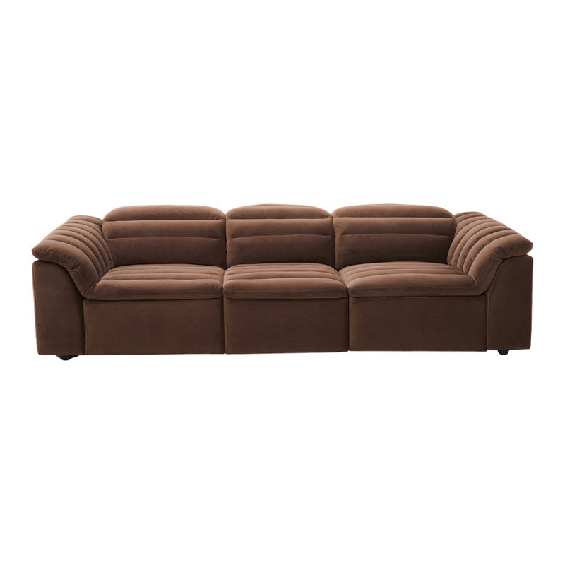 Rovella Modular 3 Seater Electric Recliner Chocolate Brown