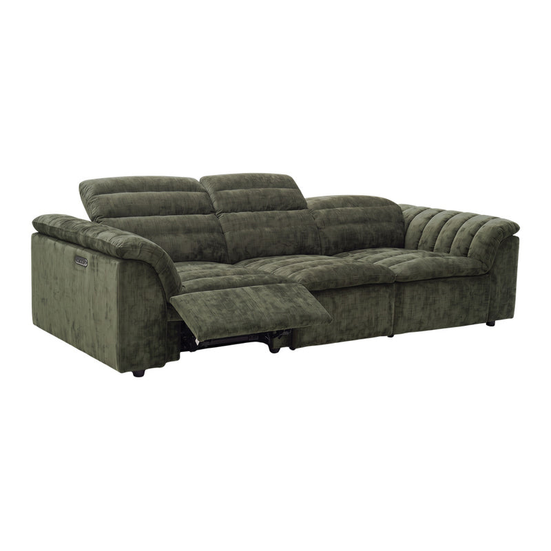 Rovella Modular 3 Seater Electric Recliner Moss Green
