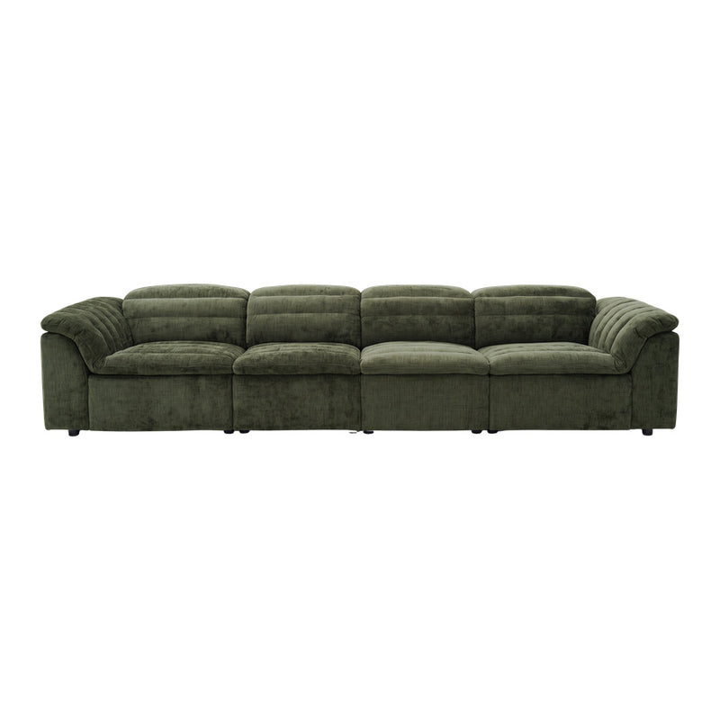 Rovella Modular 4 Seater Electric Recliner Moss Green
