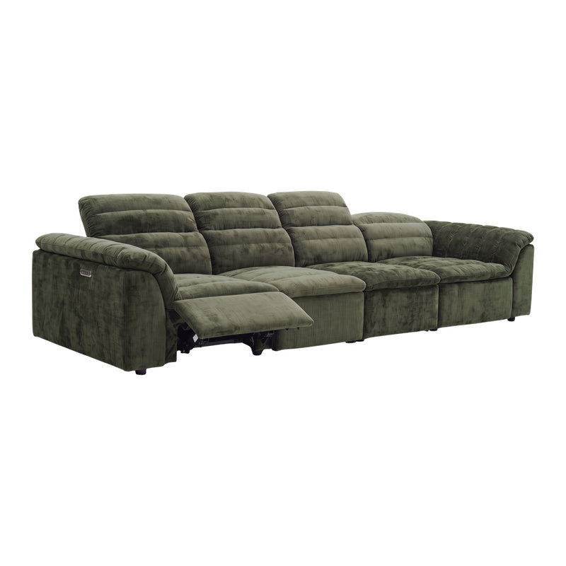 Rovella Modular 4 Seater Electric Recliner Moss Green