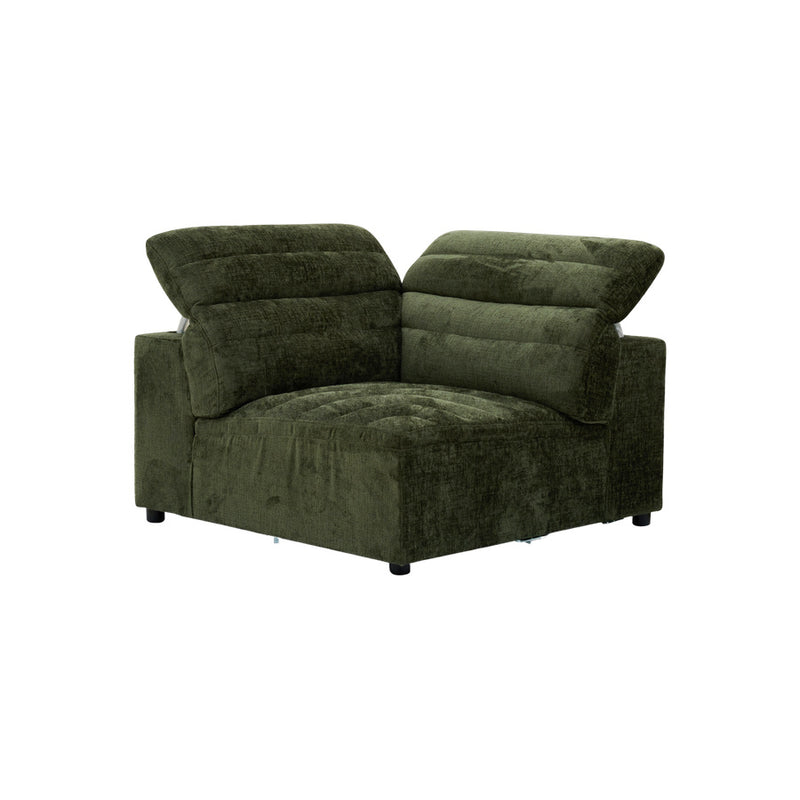 Rovella Corner Modular Lounge Piece Moss Green