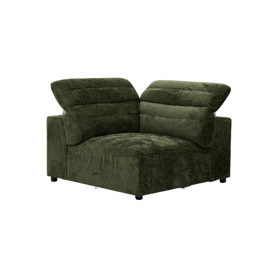 Rovella Corner Modular Lounge Piece Moss Green