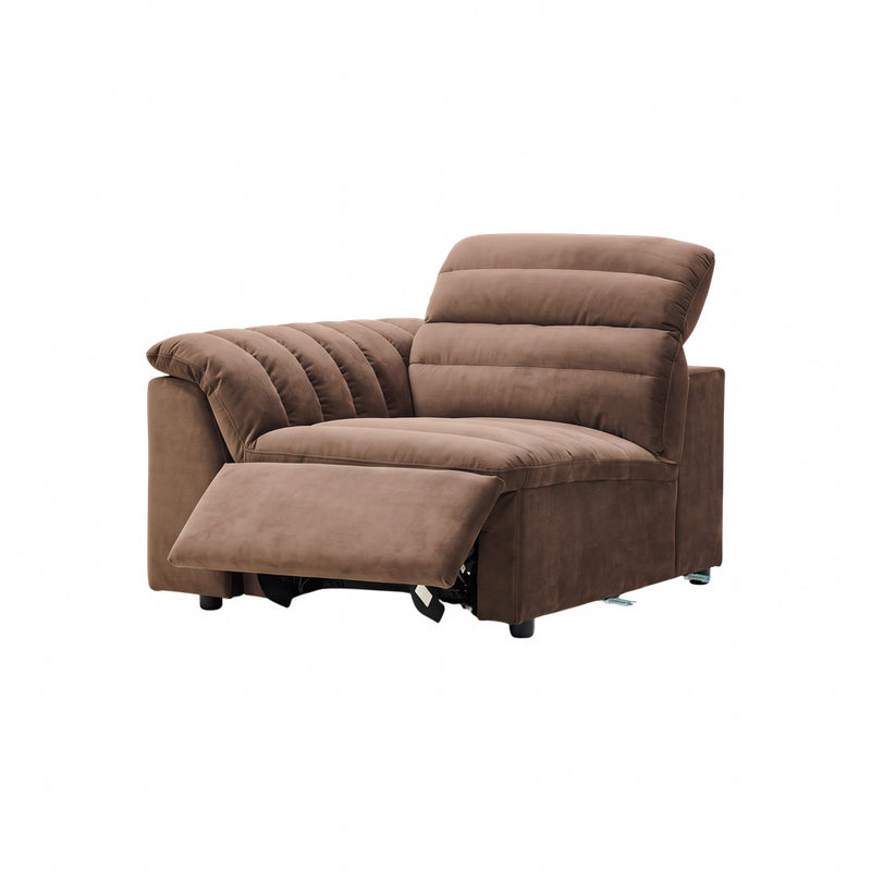 Rovella LH Arm Recliner Modular Piece Chocolate Brown