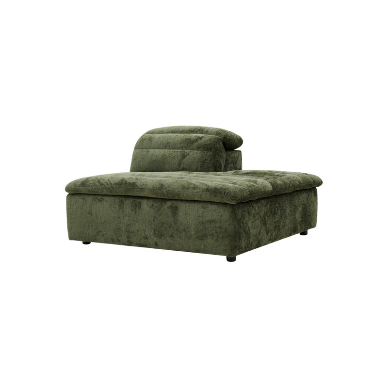 Rovella RH Chaise Modular Lounge Piece Moss Green