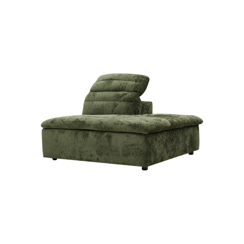 Rovella RH Chaise Modular Lounge Piece Moss Green