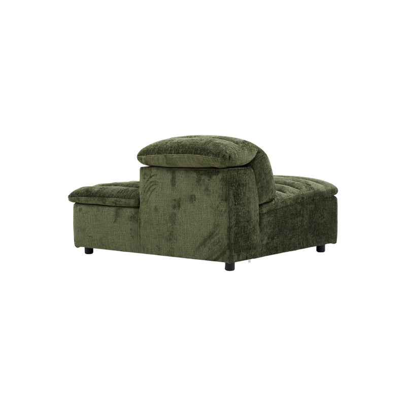 Rovella RH Chaise Modular Lounge Piece Moss Green