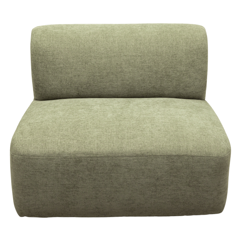 Santorini Armless 1 Seater Modular Piece Only Green Leaf Fabric