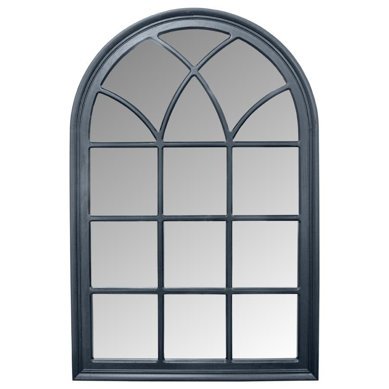 Leah Arch Mirror Black 80x120cm