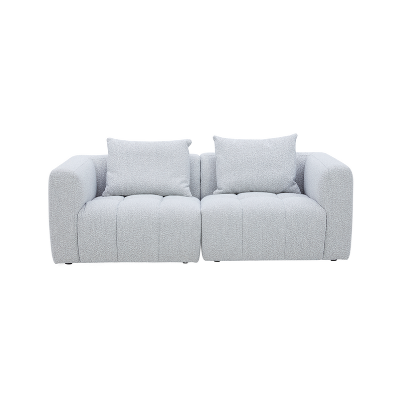 Palmview 2 Seater Modular Lounge Piece Light Grey Fabric