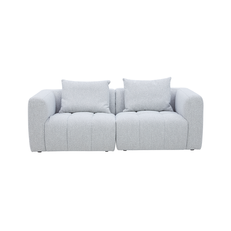 Palmview 2 Seater Modular Lounge Piece Light Grey Fabric