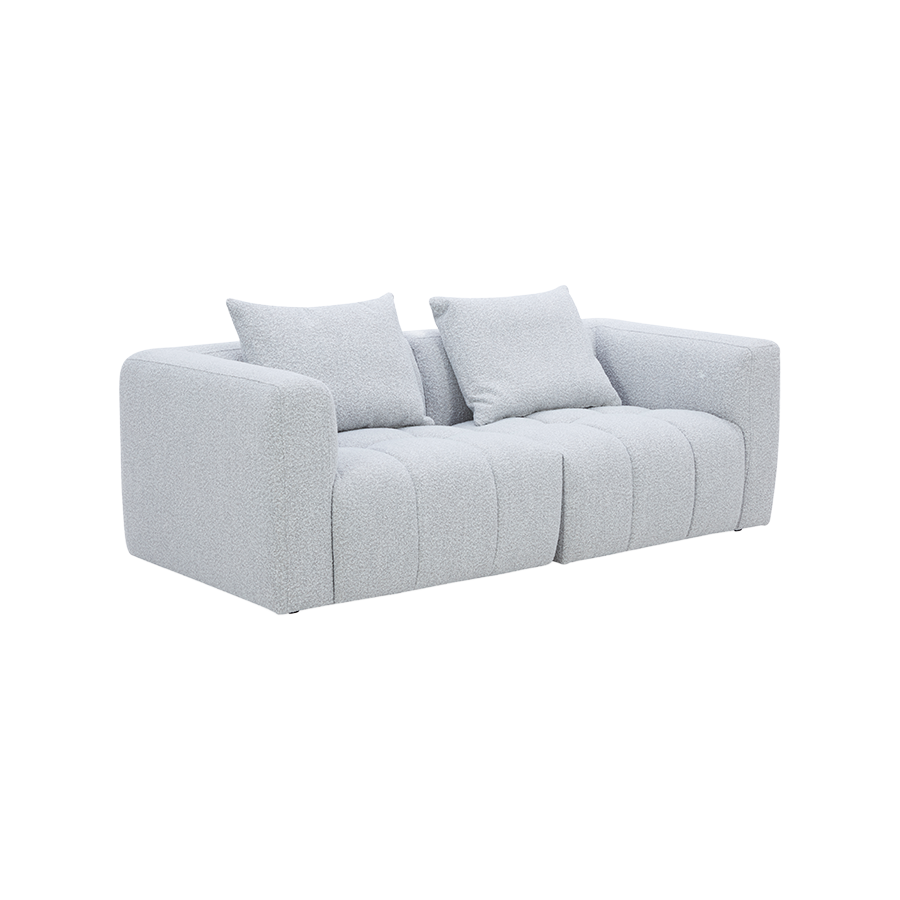 Palmview 2 Seater Modular Lounge Piece Light Grey Fabric