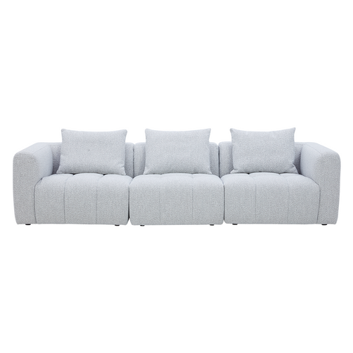 Palmview 3 Seater Modular Lounge Piece Light Grey Fabric
