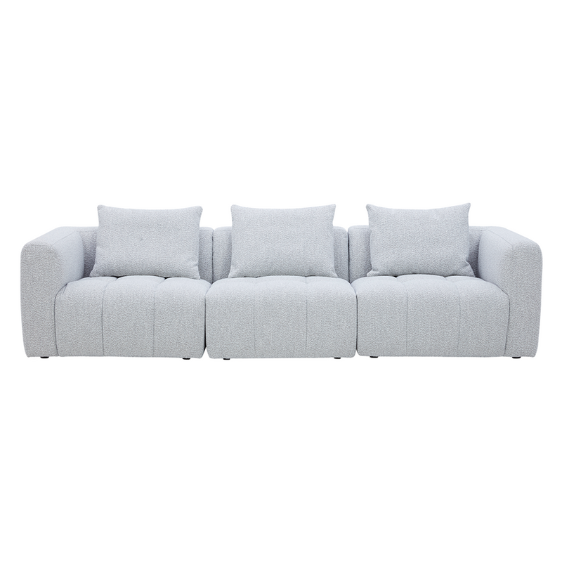 Palmview 3 Seater Modular Lounge Piece Light Grey Fabric