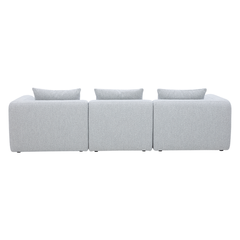 Palmview 3 Seater Modular Lounge Piece Light Grey Fabric