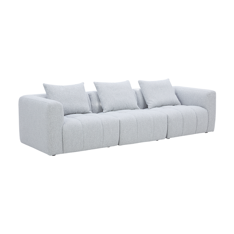 Palmview 3 Seater Modular Lounge Piece Light Grey Fabric