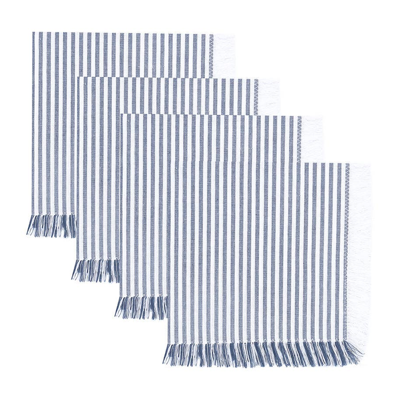 Airlie Set of 4 Napkins blue With Fringe