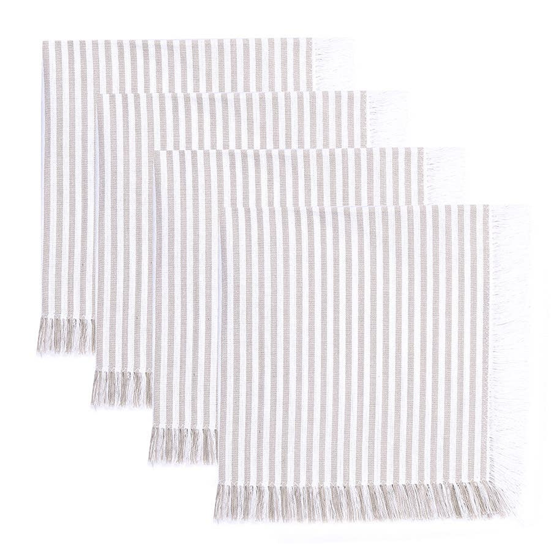 Airlie Set of 4 Napkins Natural with Fringe