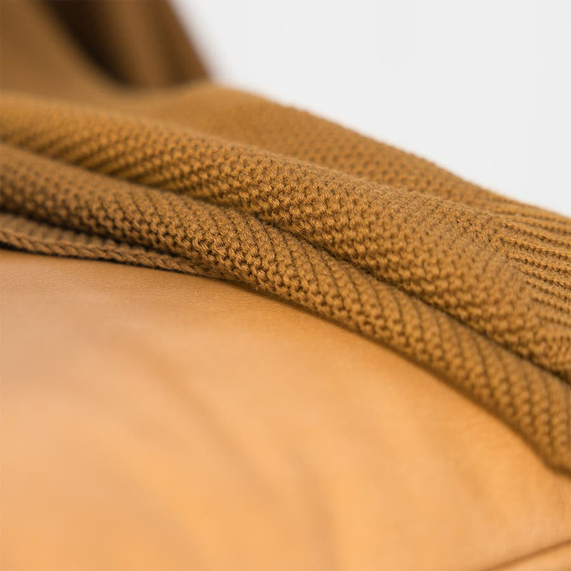Emery Caramel Brown Throw Textured Cotton 130x170cm