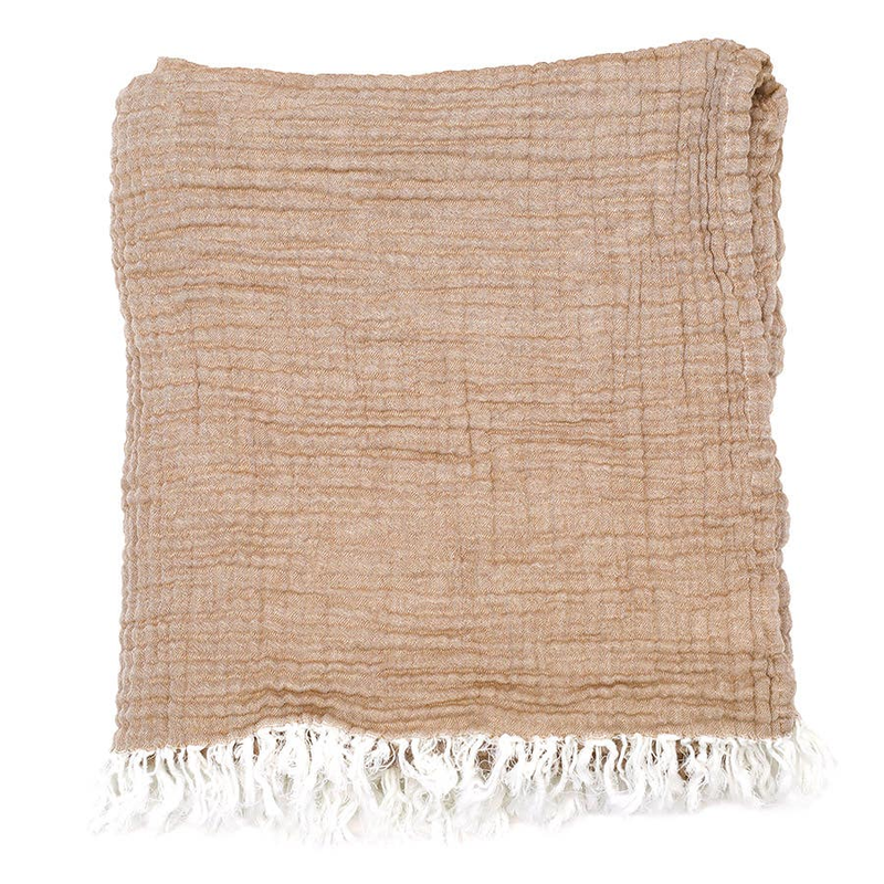 Juliana Throw with Fringe Rust
