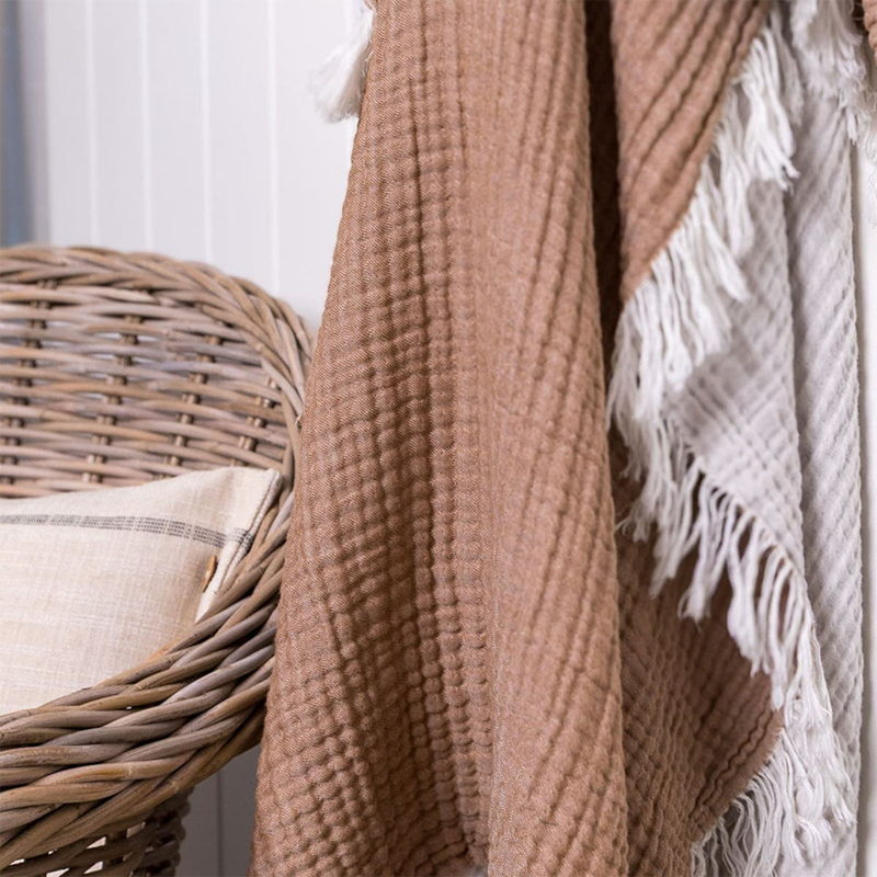 Juliana Throw with Fringe Rust