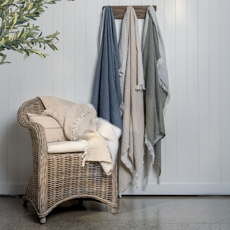 Juliana Throw with Fringe Natural