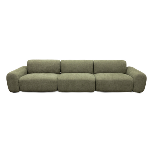 Santorini 3 Seater Green Leaf Fabric Modular Lounge