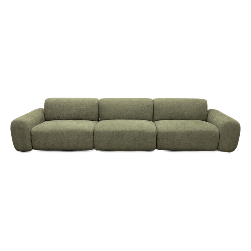 Santorini 3 Seater Green Leaf Fabric Modular Lounge