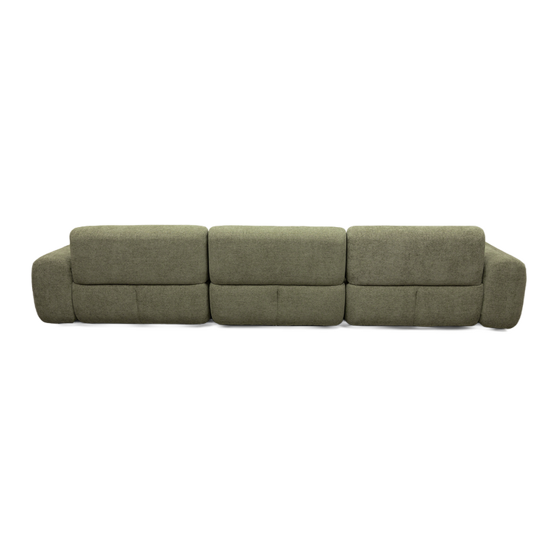 Santorini 3 Seater Green Leaf Fabric Modular Lounge