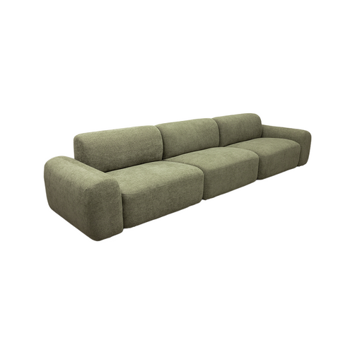 Santorini 3 Seater Green Leaf Fabric Modular Lounge